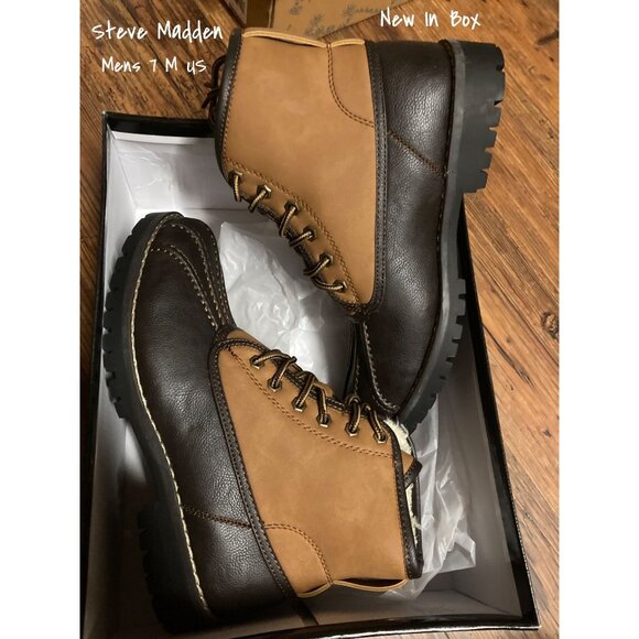 Steve Madden Boots Cornel Duck Brown Men's Size 7 US New In Box - Picture 1 of 9